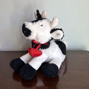 Papyrus Cow Plush Hearts Valentines Day Stuffed Animal Floppy Beans 8”